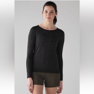 Lululemon Swiftly Tech Long Sleeve Breeze Shirt, black white speckled, size 2